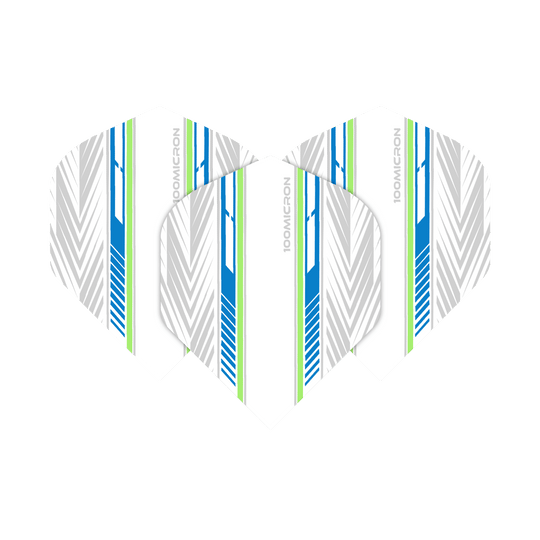 Vuelos de pentatlón blanco/azul/verde Ein Set der Pentathlon Flights weiß/ blau/ farbig ist abgebildet. Die Farben sind nebeneinander angeordnet.