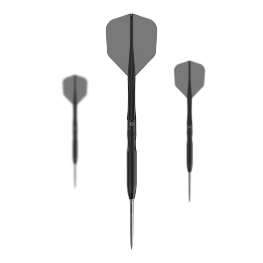 Dardos de acero Caliburn Chord C1 - 21,5 g Auf dem Bild ist das Set der Caliburn Chord C1 Steeldarts mit 21,5g zu erkennen. Mehrere Dartpfeile sind zusammen abgebildet.