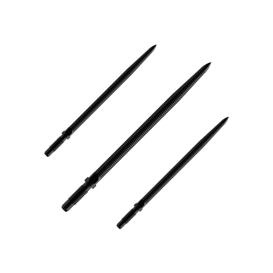 Puntas de dardo convertibles Bulls NL - Micro Grip - Negras Abgebildet ist ein Produkt mit dem Namen BU57705_BullsNL_Convertible_Points_MicroGrip_Schwarz_36mm_1Set. Es handelt sich um schwarze umwandelbare Dartspitzen mit MicroGrip in 36 mm Länge.