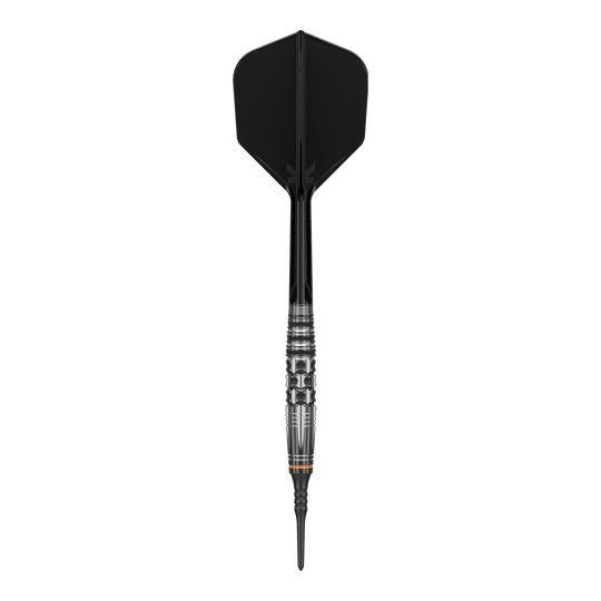 Dardos blandos Target Japan Black Marque Dancing Duck GEN 4 - 17 g Das Bild zeigt einen Softdart mit schwarzer Spitze, Schaft und Flight. Es handelt sich um das Produkt "Target Japan Black Marque Dancing Duck GEN 4 Softdarts - 17g".
