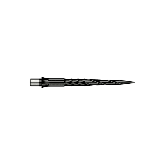 Puntas de dardos de acero Caliburn System - Spiro - Sin pestaña - Negras Abgebildet sind Caliburn Evo System Steeldartspitzen vom Typ Spiro NoLip in Schwarz mit 28 mm Länge. Das Produkt ist für den Einsatz in Steeldarts geeignet.