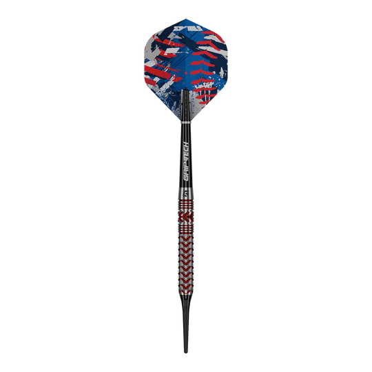 Hier sieht man die 'GOAT Curveball Tungsten Softdarts - 20g'. Diese Softdarts bestehen aus robustem Tungsten und wiegen 20 Gramm.