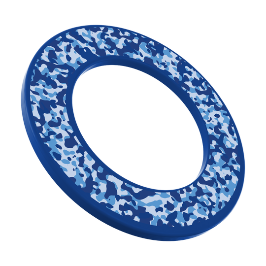 Marco de diana McDart Camo Bild des DBS-CAMO6 McDart Camo Dartboard Surround in Marine-Blau. Das Produkt bietet Schutz für Dartboards und deren Umgebung.
