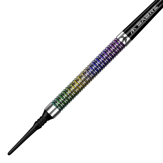 Dardos blandos Mission Kaleidos - 19 g Auf dem Bild sieht man Mission Kaleidos Softdarts - 19g. Diese Softdarts sind für Präzision und gutes Handling bekannt.