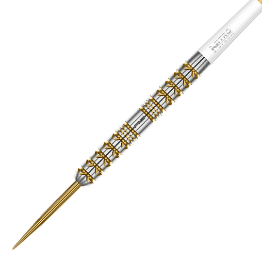 Dardos de acero paralelos Red Dragon Paradym Gold Red Dragon Paradym Gold Parallel Steeldarts sind auf dem Bild zu sehen. Die Steeldarts haben ein elegantes, gerades Design und eine goldene Farbgebung.