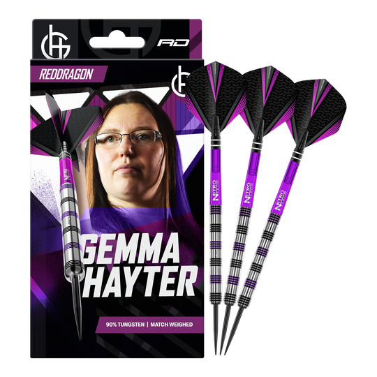 Dardos de acero Red Dragon Gemma Hayter - 22 g Dieses Bild zeigt die Red Dragon Gemma Hayter Steeldarts - 22g in ihrer vollen Länge. Die Darts sind speziell für Präzision und Kontrolle entwickelt.