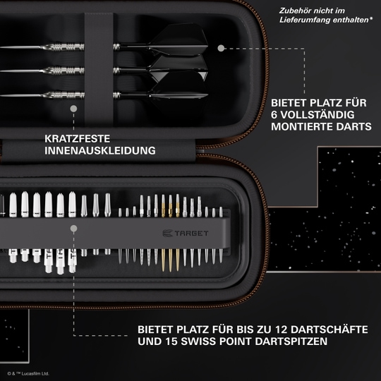 Estuche para dardos Star Wars Boa de Target - Mandalorian Dieses Bild zeigt das Target Star Wars Boa Dartcase - Mandalorian. Das Dartcase hat ein Motiv vom Mandalorianer aus Star Wars.