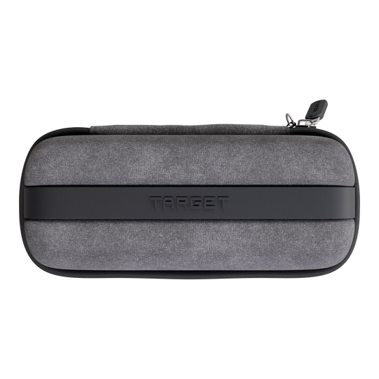 Das Bild zeigt ein Dartcase in den Farben Grau und Hellgrau. Es handelt sich um ein BOA Dartcase von Target.