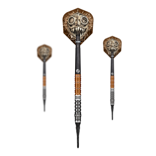 Zu sehen ist ein Set der Shot Gnarly Gnasha Softdarts - 20g. Die Abbildung zeigt die Zusammensetzung des Dart-Sets.
