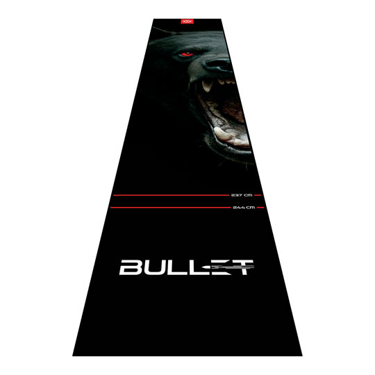 Tapete para dardos Bullet Shred Hier ist die Bullet Shred Dartmatte abgebildet. Sie schützt den Untergrund und sorgt für ein sicheres Dartspiel.