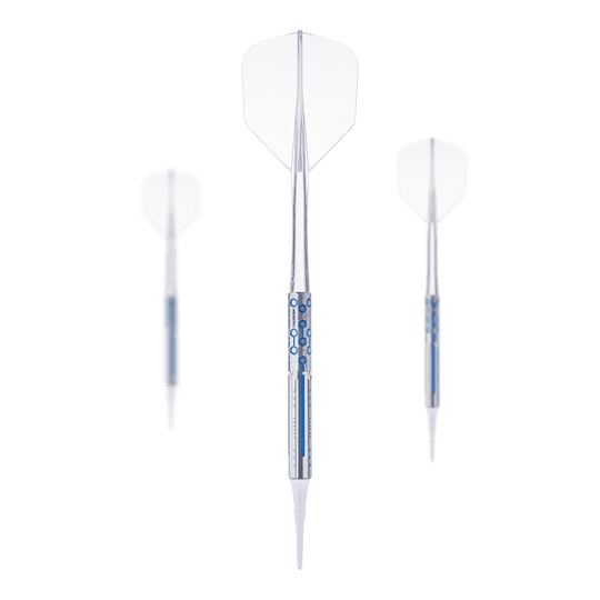 Das Bild zeigt die Caliburn Starships Series Demeter Softdarts mit einem Gewicht von 20g. Es handelt sich um ein Set von hochwertigen Softdarts für präzises Dartspiel.