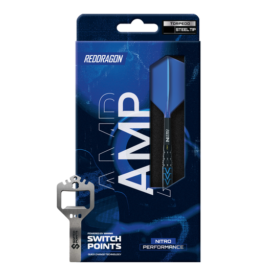 Dardos de acero Red Dragon AMP Torpedo Switch Point Das Bild zeigt die Red Dragon AMP Torpedo Switch Point Steeldarts. Die Darts haben ein modernes Design und sind für Präzisionswürfe geeignet.