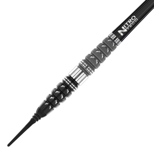 Dardos blandos Red Dragon Paradym Torpedo - 20 g Dies ist der Red Dragon Paradym Torpedo Softdart mit einem Gewicht von 20g. Er hat ein markantes schwarzes und silbernes Design mit einer griffigen Struktur am Barrel.