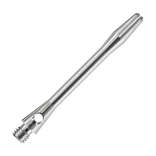 HR371_Harrows_Keramic_Shafts_Gun_Metal_47mm_2 Dies ist ein Harrows Keramic Shaft in der Farbe Gun Metal. Der Schaft hat ein schlankes, glänzendes Design aus Metall.