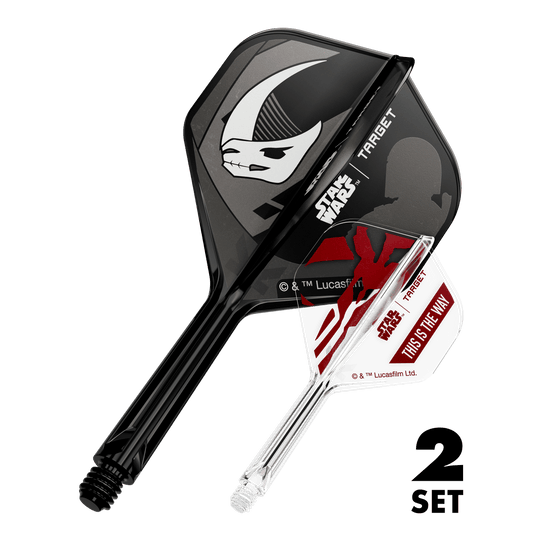 Set Target Star Wars K-Flex Mandalorian No2 Vuelos estándar Das Bild zeigt das Produkt mit dem Dateinamen 410621_Target_StarWars_K-Flex_Mandalorian_2PackSet_No2_Standard_Flights_26mm_1. Es handelt sich vermutlich um Dartzubehör mit Star Wars Mandalorian Motiv.