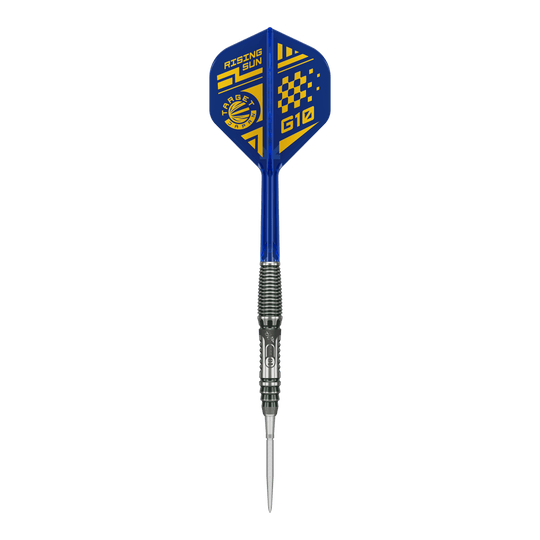 Abgebildet ist das Produkt Target Japan Rising Sun GEN 10.5 Swiss Point Steeldarts. Die Darts sind ideal für ambitionierte Spieler geeignet.
