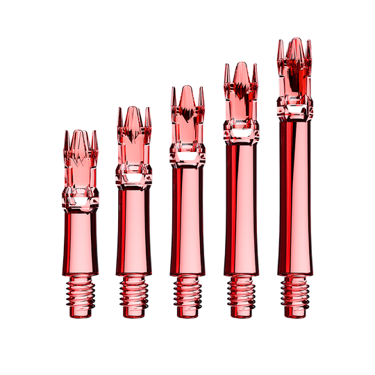 Ejes de repuesto L-Style L-System - Rojo transparente Hier sieht man die L-Style L-System Ersatzshafts in der Farbe Clear Red. Es handelt sich um rote Ersatzschäfte für Dartpfeile.