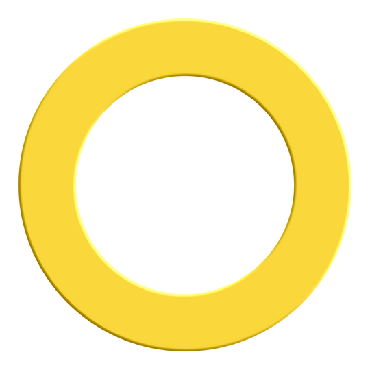 Das Bild zeigt ein Produkt namens McDart_Dartboard_Surround_Gelb_2. Es handelt sich um einen gelben Dartboard-Surround.
