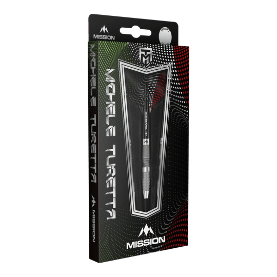Dardos Mission Michele Turetta de acero arenado - 23 g Die Mission Michele Turetta Sandblasted Steeldarts in 23g sind abgebildet. Die Dartpfeile verfügen über ein sandgestrahltes Design.