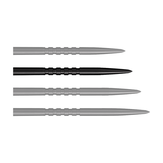 Puntas de dardos Shot Grip Point de acero - Negras Zu sehen sind schwarze Steeldartspitzen. Dies ist das Modell Grip Point in 35 mm Länge.