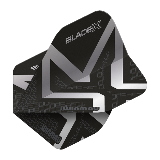 Plumas estándar Winmau Prism Delta Blade X Metallic Silver No2 Das Bild zeigt die Winmau Prism Delta Blade X Metallic Silver No2 Standard Flights. Diese Flights haben ein auffälliges, silbernes Design.