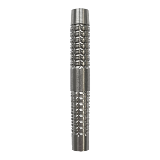 Barriles de dardos blandos McDart SilverGrip - 20 g Das Bild zeigt ein silbernes Dartbarrel mit einem strukturierten Griffmuster. Es handelt sich um das Produkt "McDart SilverGrip Softdart Barrels - 20g".