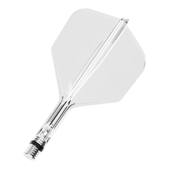 Vuelos Target K-Shift No6 - Claro Ein Target KShift No6 Dart-Flight in klarer Ausführung, 19 mm lang. Das Produkt ist transparent und einzeln abgebildet.