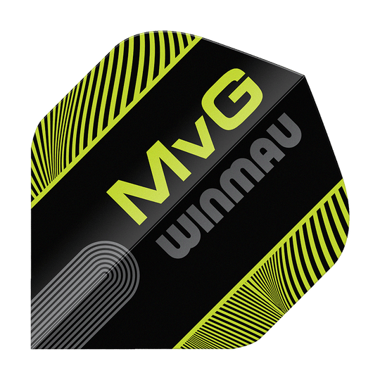 Winmau Prism Delta MvG Texto Negro Verde No2 Vuelos Estándar Zu sehen ist das Produkt Winmau Prism Delta MvG Black Green Text No2 Standard Flights. Die Flights sind für Darts, in den Farben Schwarz und Grün mit Text.