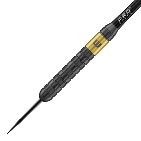 Winmau Gian Van Veen Core Brass Steeldarts mit 21 Gramm werden dargestellt. Die Dartpfeile sind ordentlich angeordnet.