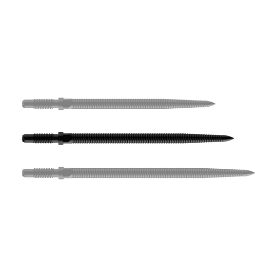 Puntas de dardo convertibles Bulls NL - Micro Grip - Negras Dargestellt ist eine schwarze Dartspitze, Modell MicroGrip in 36mm Länge. Das Produkt ist unter dem Dateinamen BU57705_BullsNL_Convertible_Points_MicroGrip_Schwarz_36mm_1 bekannt.