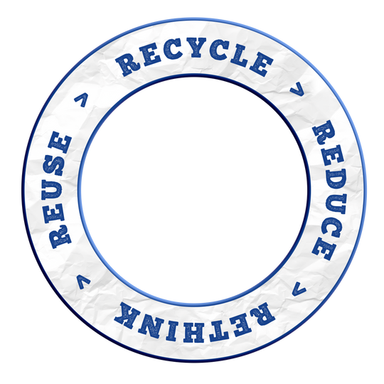 McDart Reciclar Reducir Repensar Reutilizar Marco de dardos Das Produkt DBS-RRRR3_Surround_Recyle_Reuse_Reduce_Rethink_Blau_2 ist abgebildet. Es scheint ein nachhaltiges, blaues Objekt mit Bezug auf Wiederverwertung zu sein.