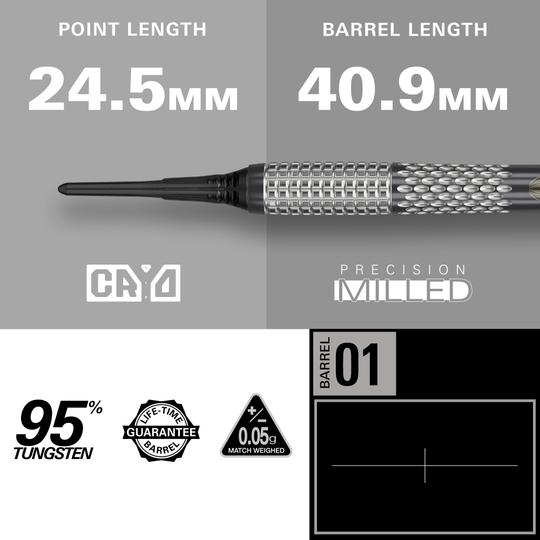 Dardos blandos Target Stephen Bunting GEN5 Void - 18 g Abgebildet sind die Target Stephen Bunting GEN5 Void Softdarts - 18g. Diese Softdarts wurden für Präzision und Leistung entworfen.