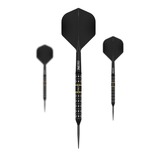 Dardos de acero de punto de conmutación paralelo Red Dragon Ascenso Hier sind die Red Dragon Ascend Parallel Switch Point Steeldarts als Set zu sehen. Mehrere Darts liegen nebeneinander und heben das Gesamtangebot hervor.