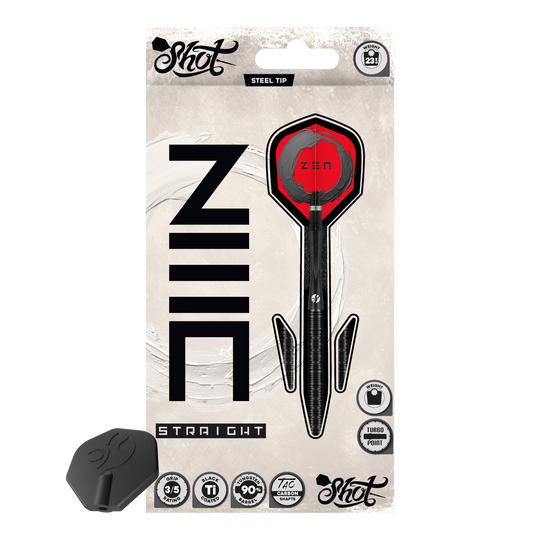 Dardos de acero Shot ZEN Straight Turbo Point - 23 g