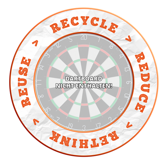 McDart Reciclar Reducir Repensar Reutilizar Marco de dardos Abgebildet ist das Produkt MSF-C8_McDart_Recyle_Reuse_Reduce_Rethink_Surround_NeonOrange_3. Es handelt sich wahrscheinlich um ein Dartzubehör oder einen ähnlichen Artikel.