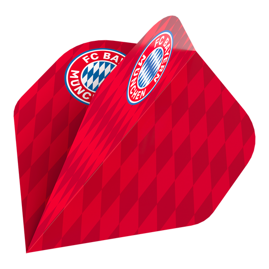 Colección de vuelo Bulls FC Bayern Munich - 5 sets Das Bild zeigt die Bulls FC Bayern München Flight Collection - 5 Satz. Es sind fünf Flights im Stil des Fußballvereins FC Bayern München abgebildet.
