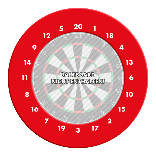 Hier ist ein Dartboard Surround in roter Farbe und ohne Logo abgebildet. Die Zahlen sind im HD-Design angebracht.