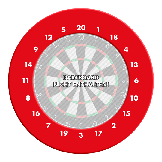 Marco para dardos HD Numbers - Colores personalizados Hier ist ein Dartboard Surround in roter Farbe und ohne Logo abgebildet. Die Zahlen sind im HD-Design angebracht.