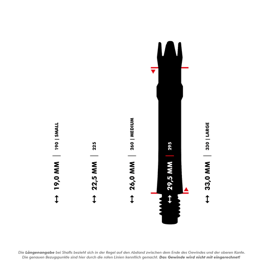 Ejes de repuesto L-Style L-System - Negro transparente Metallische Ersatzshafts werden in dieser Abbildung gezeigt. Die Shafts sind parallel angeordnet.
