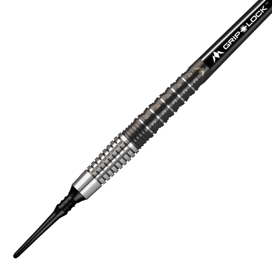 Dardos blandos Mission Makara M2 - 20 g Dies ist der Mission Makara M2 Softdart mit einem Gewicht von 20g. Der Dartpfeil hat ein silber-schwarzes Design mit strukturiertem Griffbereich und einer schwarzen Kunststoffspitze.