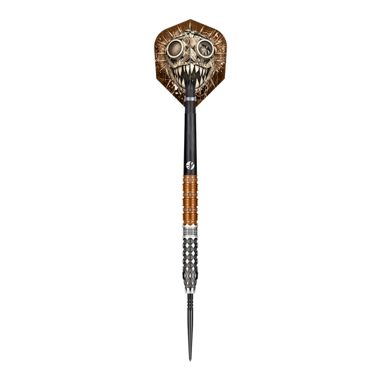 Hier sieht man den Shot Gnarly Gnasha Turbo Point Steeldart mit 23g aus einer anderen Perspektive. Das Produkt überzeugt durch seine hochwertige Verarbeitung.