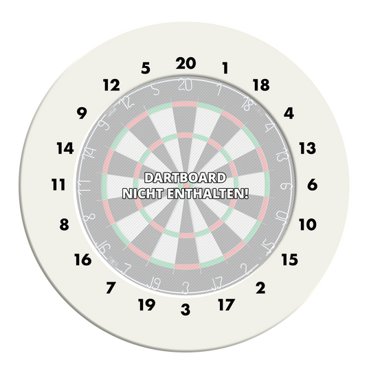 Marco para dardos HD Numbers - Colores personalizados Das Foto zeigt einen weißen Dartboard-Surround ohne Logo. Der Dateiname lautet 'DBS-HDOL-weiss_HD_Zahlen_Dartboard_Surround_Ohne_Logo_Wei_1'.