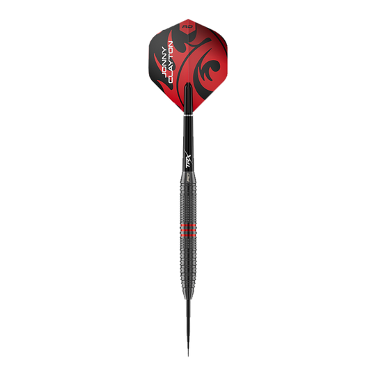 Dardos de acero Red Dragon Jonny Clayton Core Brass - 21 g Abgebildet ist ein einzelner Red Dragon Jonny Clayton Core Brass Steeldart mit 21g Gewicht. Der Dart zeigt goldene Akzente und ein markantes Griffdesign.