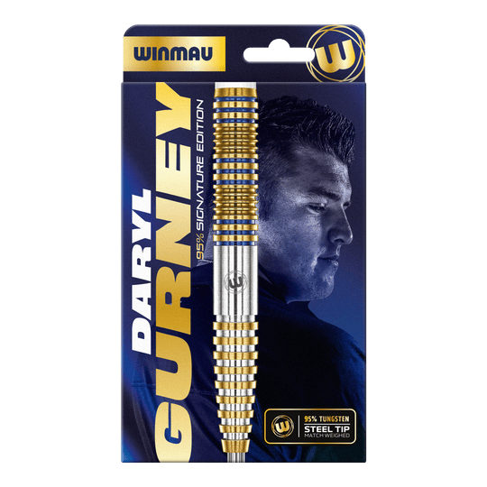 Dardos de acero Winmau Daryl Gurney Signature Edition - 23 g Dieses Bild zeigt die Winmau Daryl Gurney Signature Edition Steeldarts - 23g in einer anderen Ansicht. Die Darts bieten Präzision und Haltbarkeit.