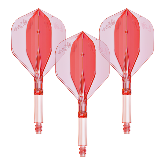 Ein Set mit klar roten Flights für Darts, vermutlich der Größe Medium. Ideal zur Personalisierung von Dartpfeilen.