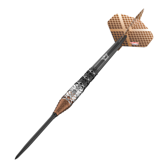 Abgebildet sind die Bulls NL Max Hopp 95% Convertible Points Steeldarts mit innovativem Spitzenwechsel-System. Das Produkt besticht durch Präzision und modernes Design.