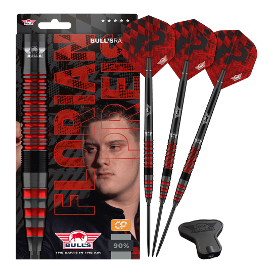 Bulls NL Florian Price 90 Puntos Convertibles Steeldarts Abgebildet wird Bulls NL Florian Preis 90 Convertible Point Steeldarts. Das Set ist übersichtlich angeordnet.