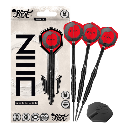 Dardos de acero Shot ZEN Scallop Turbo Point - 23 g Dardos de acero Shot ZEN Scallop Turbo Point - 23 g