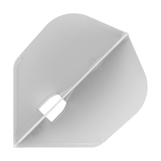L-Style Flights Champagne - L3PRO Shape Dies ist ein weißes, transparentes Dart-Flügel (Flight) in klarer Ausführung. Es hat eine klassische, leicht eckige Form und besteht aus Kunststoff.