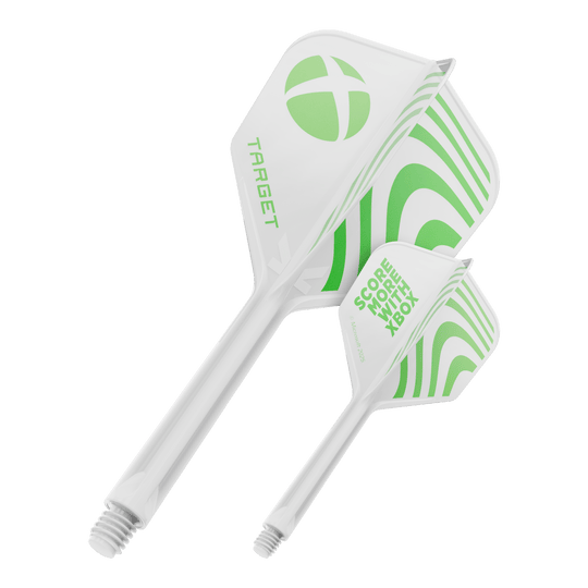 Plumas Target Xbox K-Flex No6 - Blancas Das Bild zeigt wahrscheinlich einen Target Xbox KFlex No6 Flights in der Größe 33mm. Es wird ein einzelnes Dart-Zubehör präsentiert.